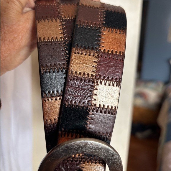 FOSSIL PATCHWORK LEATHER BELT - Picture 1 of 8
